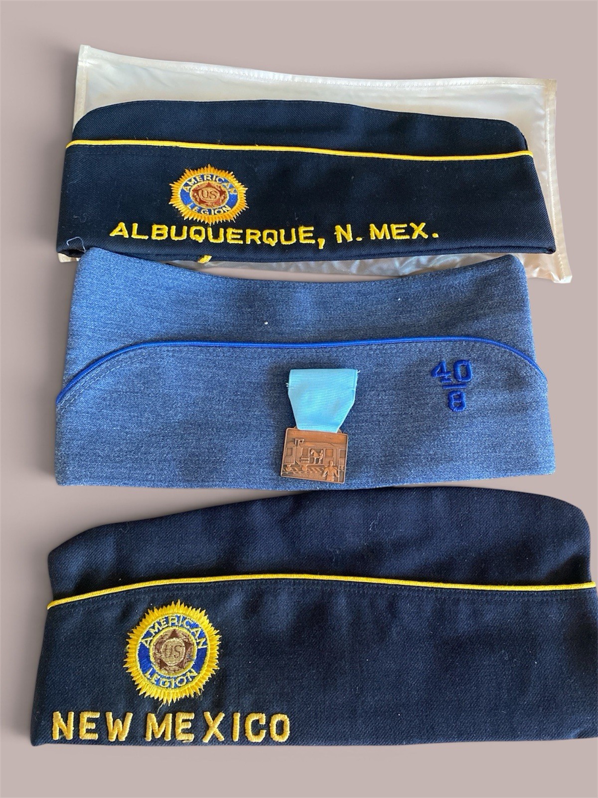 3 Vintage American Legion Garrison Hats New Mexico Albuquerque 40 & 8 Lot 3 Vintage American Legion Garrison Hats New Mexico Albuquerque 40 & 8 Lot