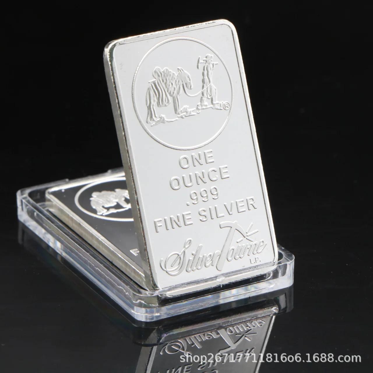 1 Troy Oz Silver Style Bullion Bar Coin Collectible Non-Magnetic NOT Silver +