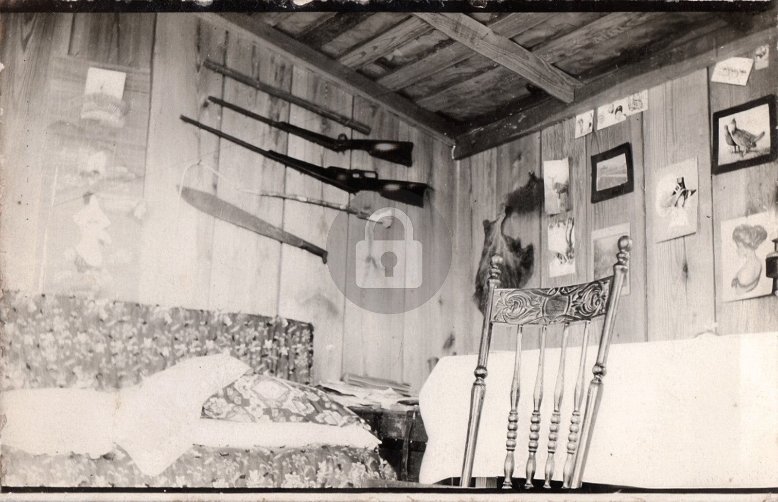 Philippines Parang Hunters Cabin Guns c1910s RPPC Photo Postcard COPY