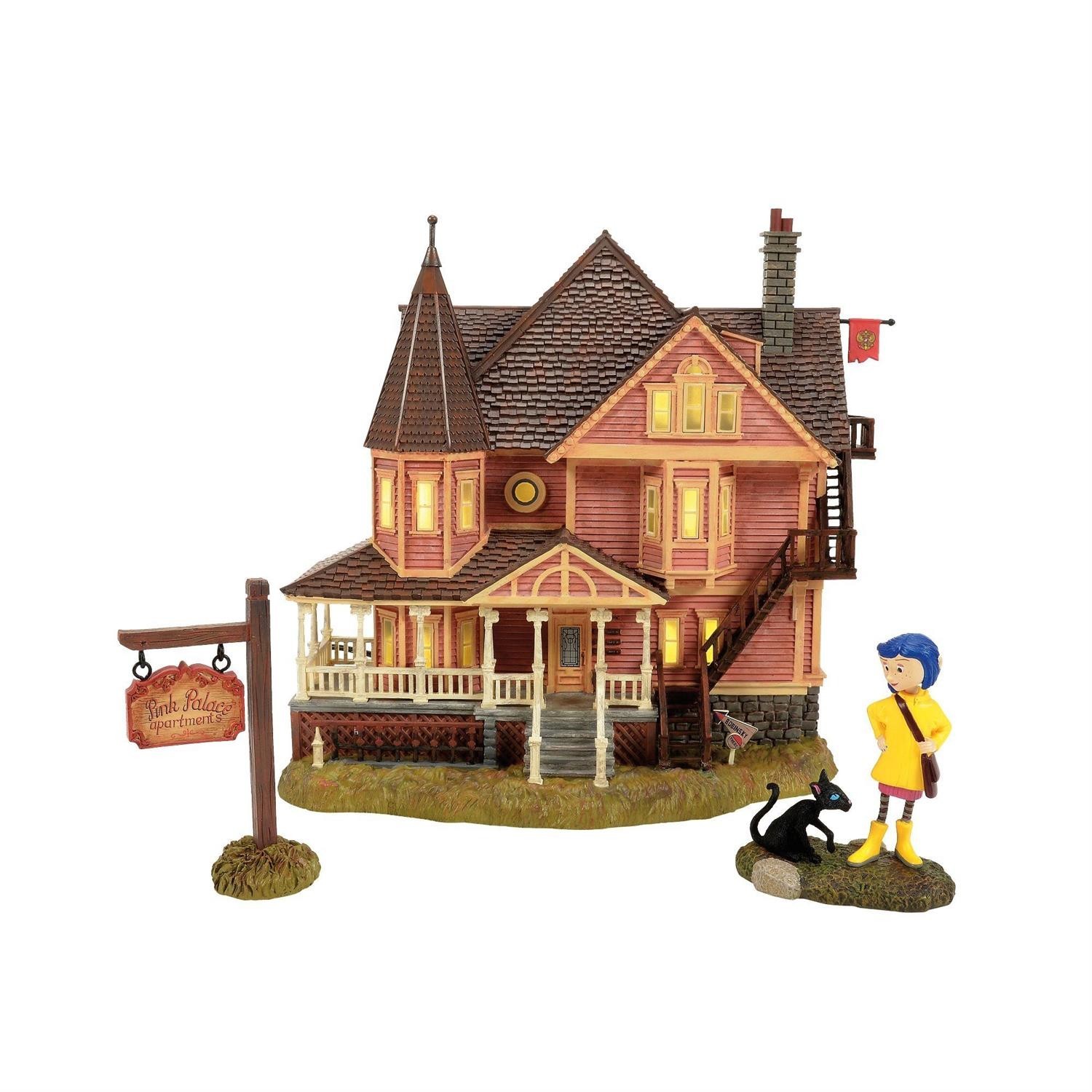 Dept 56 CORALINE THE PINK PALACE APARTMENTS S/3 Fright Ave 6015607 NEW 2025 Dept 56 CORALINE THE PINK PALACE APARTMENTS S/3 Fright Ave 6015607 NEW 2025