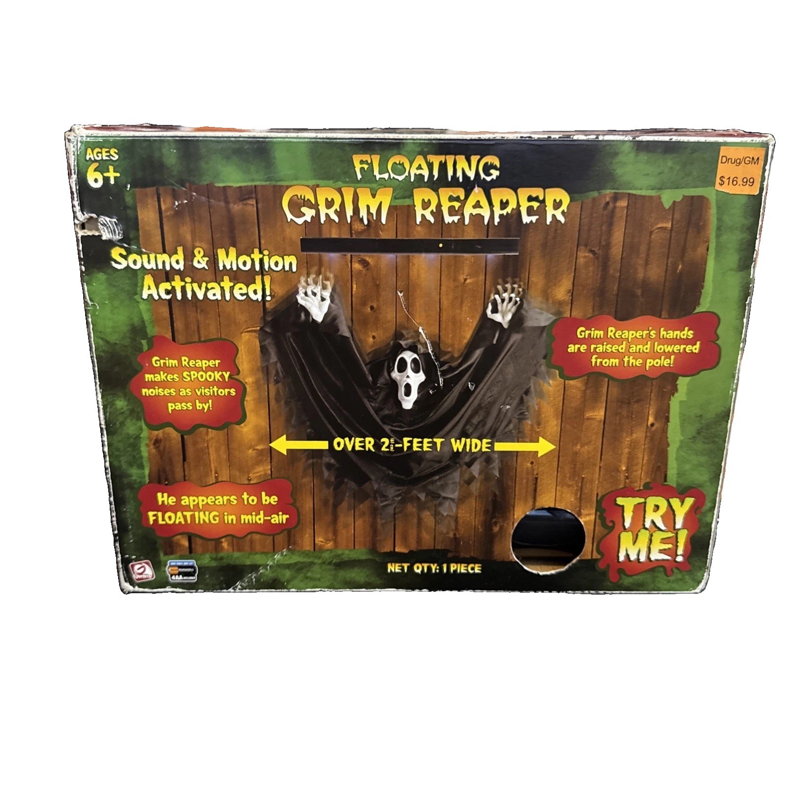 Vtg 2007 Gemmy Animated Floating Grim Reaper Ghost Scream Face Halloween. *Read* Vtg 2007 Gemmy Animated Floating Grim Reaper Ghost Scream Face Halloween. *Read*