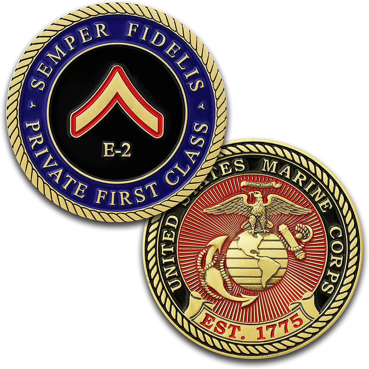 Marine Private First Class E2 Challenge Coin Marine Private First Class E2 Challenge Coin