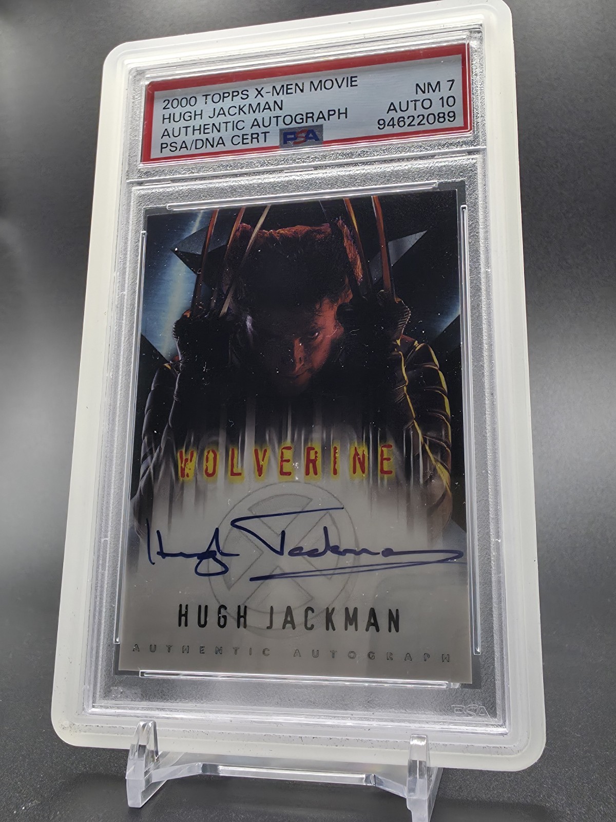 Topps 2000 X-Men The Movie Wolverine Hugh Jackman Auto PSA 7/AUTO 10 Topps 2000 X-Men The Movie Wolverine Hugh Jackman Auto PSA 7/AUTO 10
