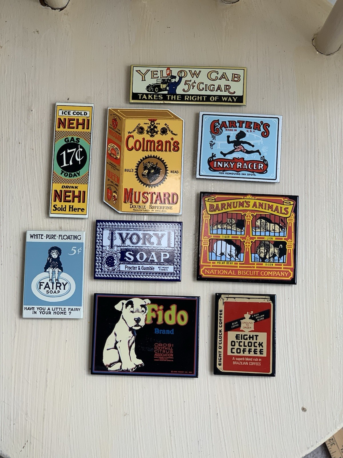Vintage/Retro Advertising Magnets Lot of 8, Multicolor Rectangle Vintage/Retro Advertising Magnets Lot of 8, Multicolor Rectangle
