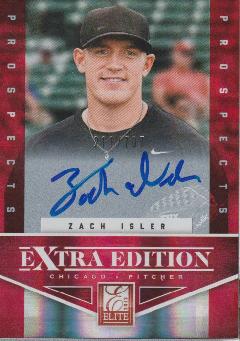 Zach Isler 2012 Panini Elite Extra Edition auto autograph card 177 /797