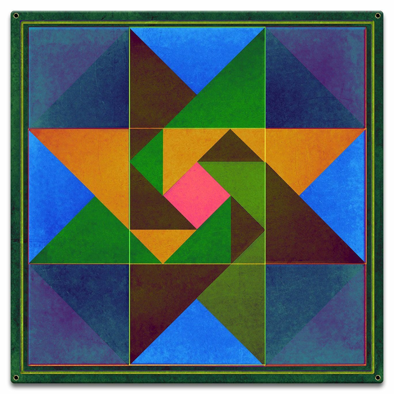 TRIANGLE BLUE QUILT BLOCK PATTERN 18\