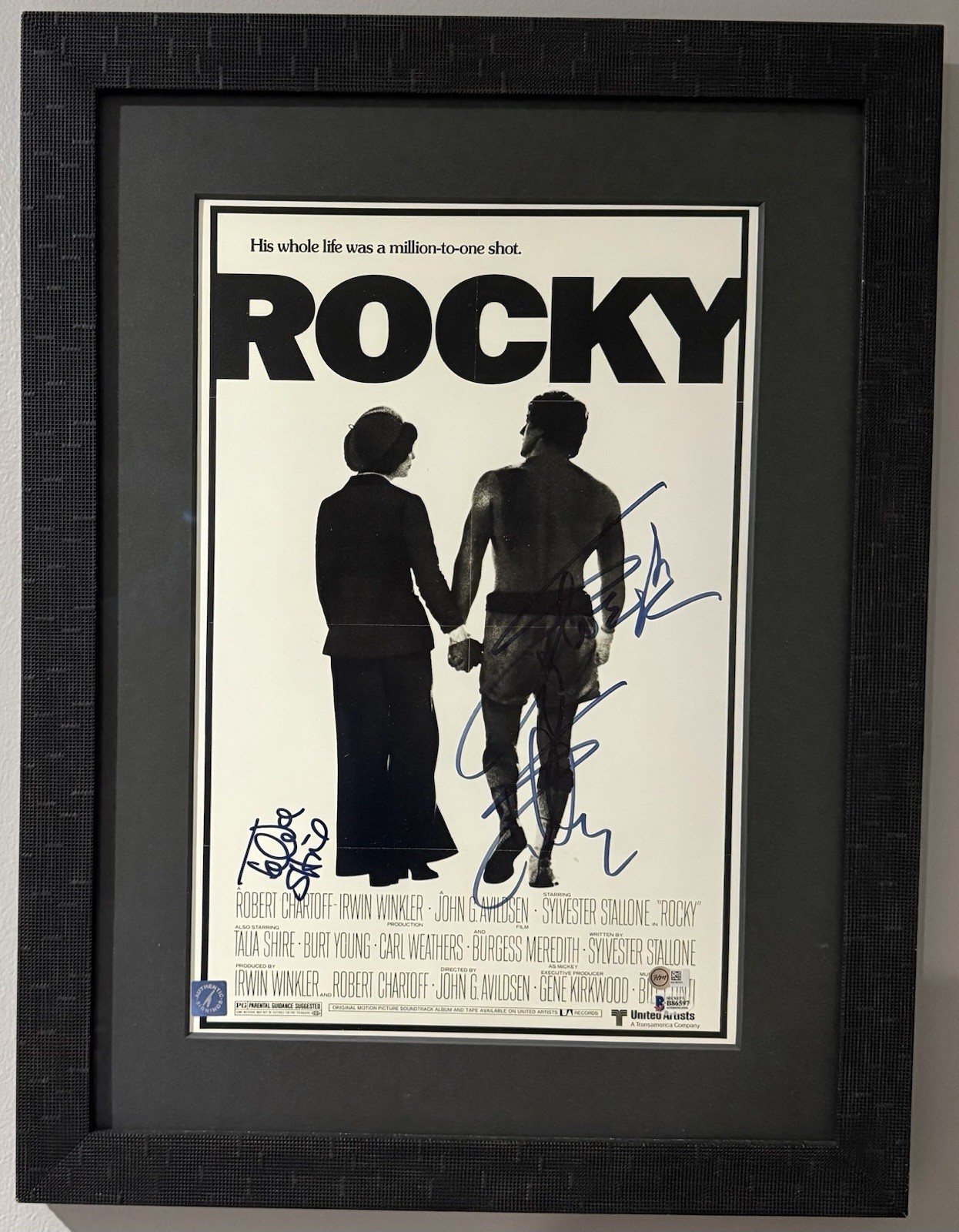 SYLVESTER STALLONE & TALIA SHIRE SIGNED AUTOGRAPHED ROCKY POSTER 12x18 BECKETT SYLVESTER STALLONE & TALIA SHIRE SIGNED AUTOGRAPHED ROCKY POSTER 12x18 BECKETT
