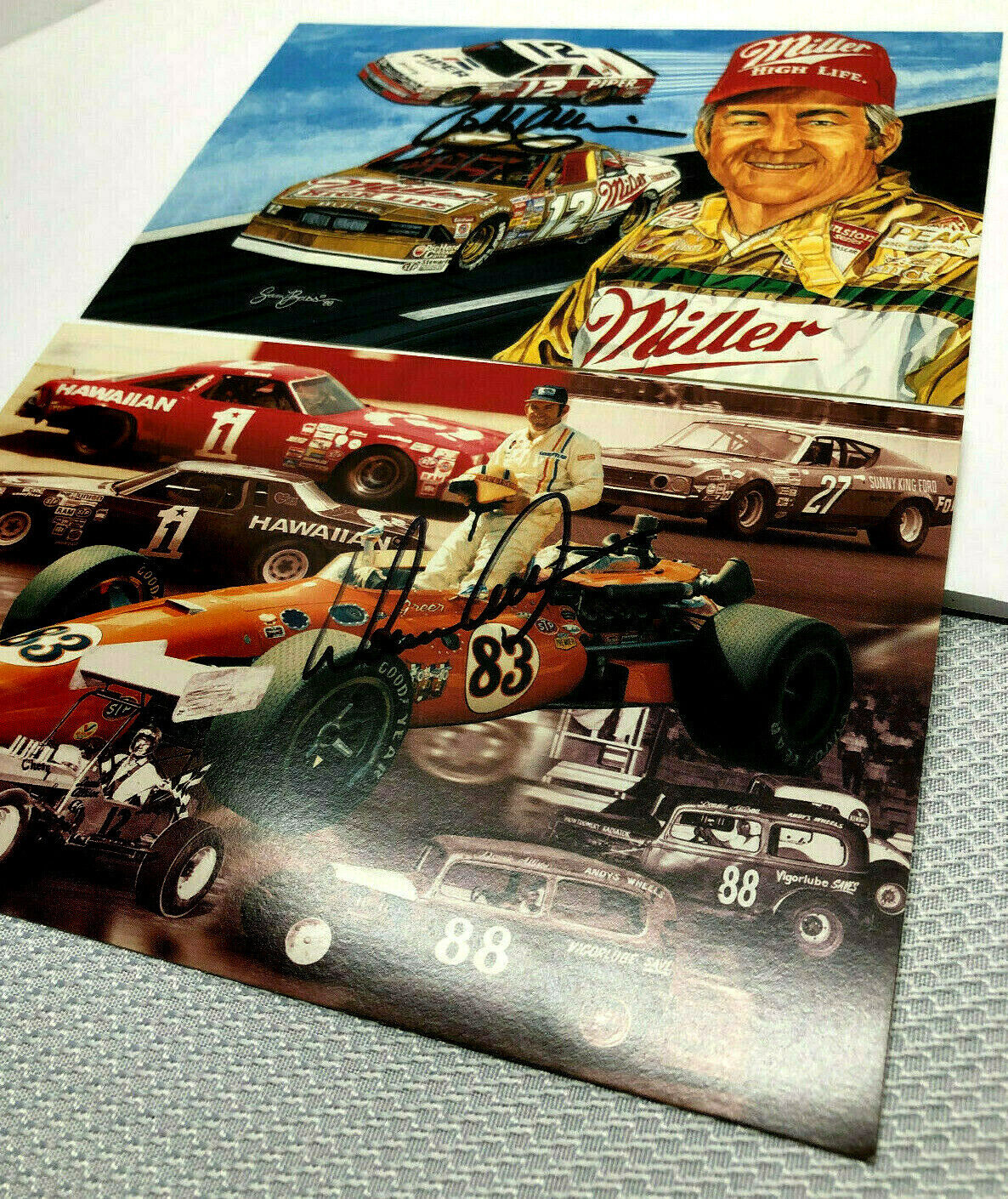 Bobby Allison Donnie Allison Junior Johnson Buddy Baker NASCAR Four Autographs  