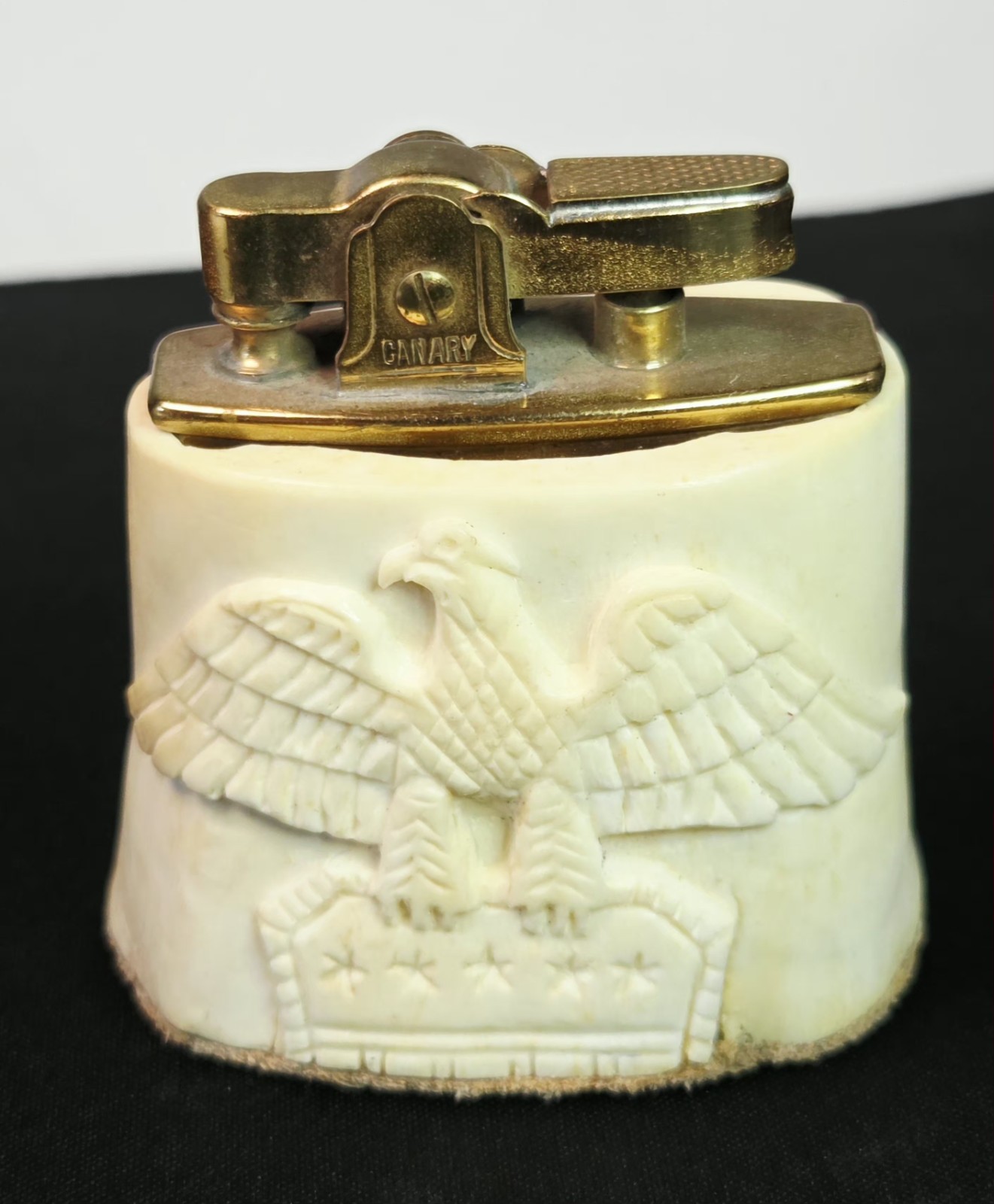 Vintage EBW 1972 Hand Carved Eagle Lighter Holder Canary Cigarette Lighter 