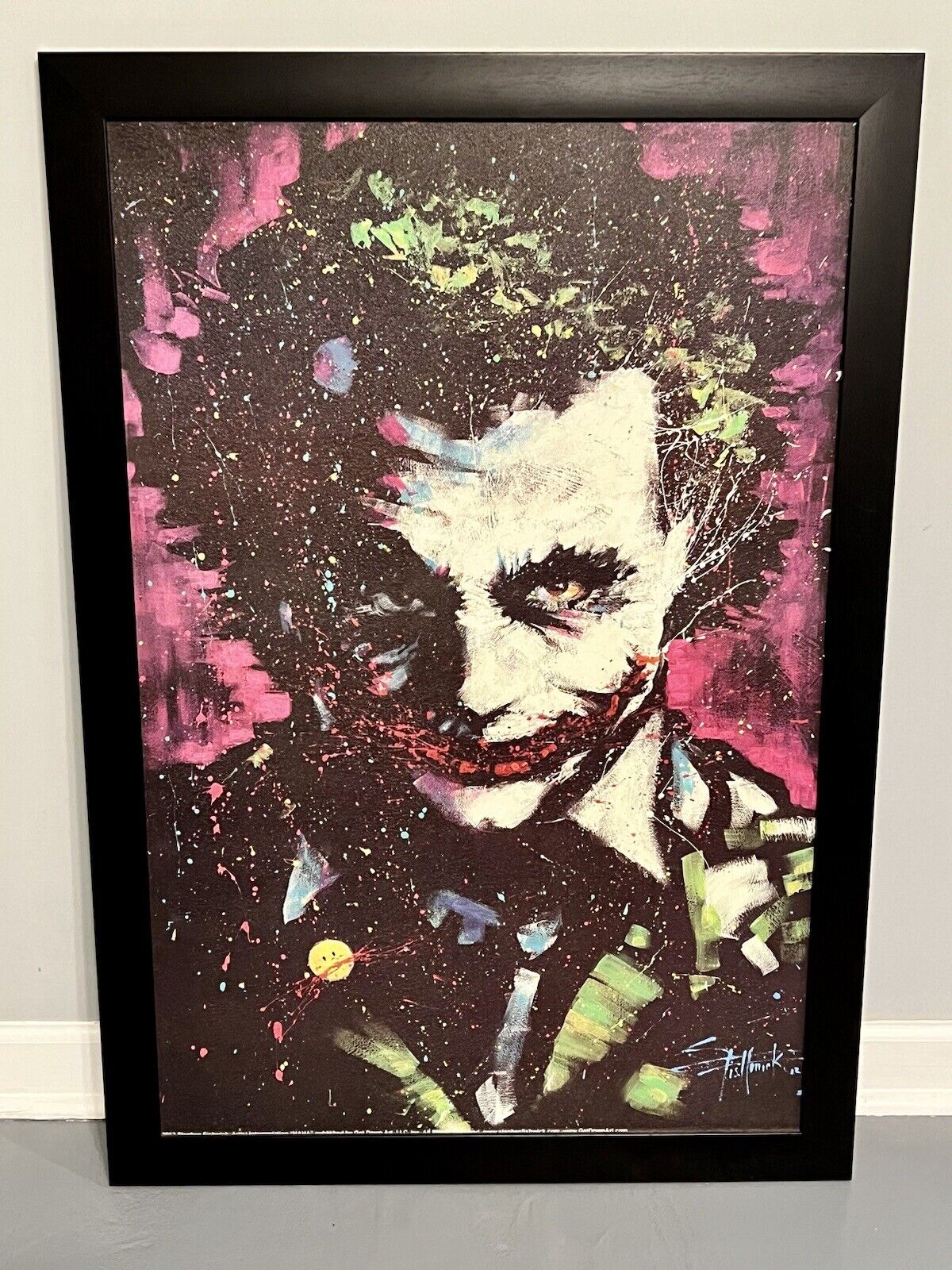 Joker Heath Ledger Stephen Fishwick Ha Ha Framed Print Batman Joker DC Comics