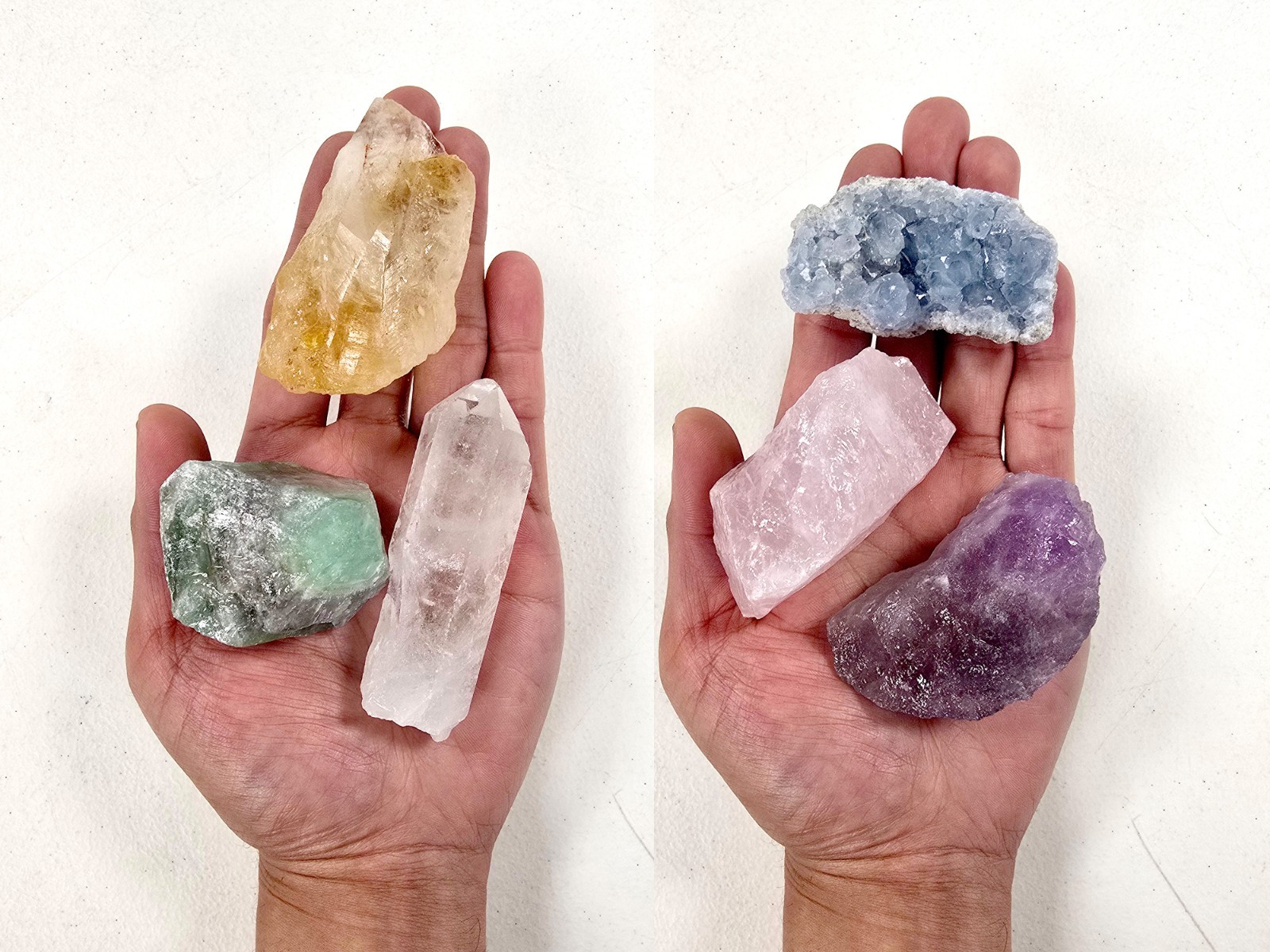 6 Piece Crystal Set Jumbo Gemstones Healing Gift Box Amethyst Celestite Citrine 6 Piece Crystal Set Jumbo Gemstones Healing Gift Box Amethyst Celestite Citrine