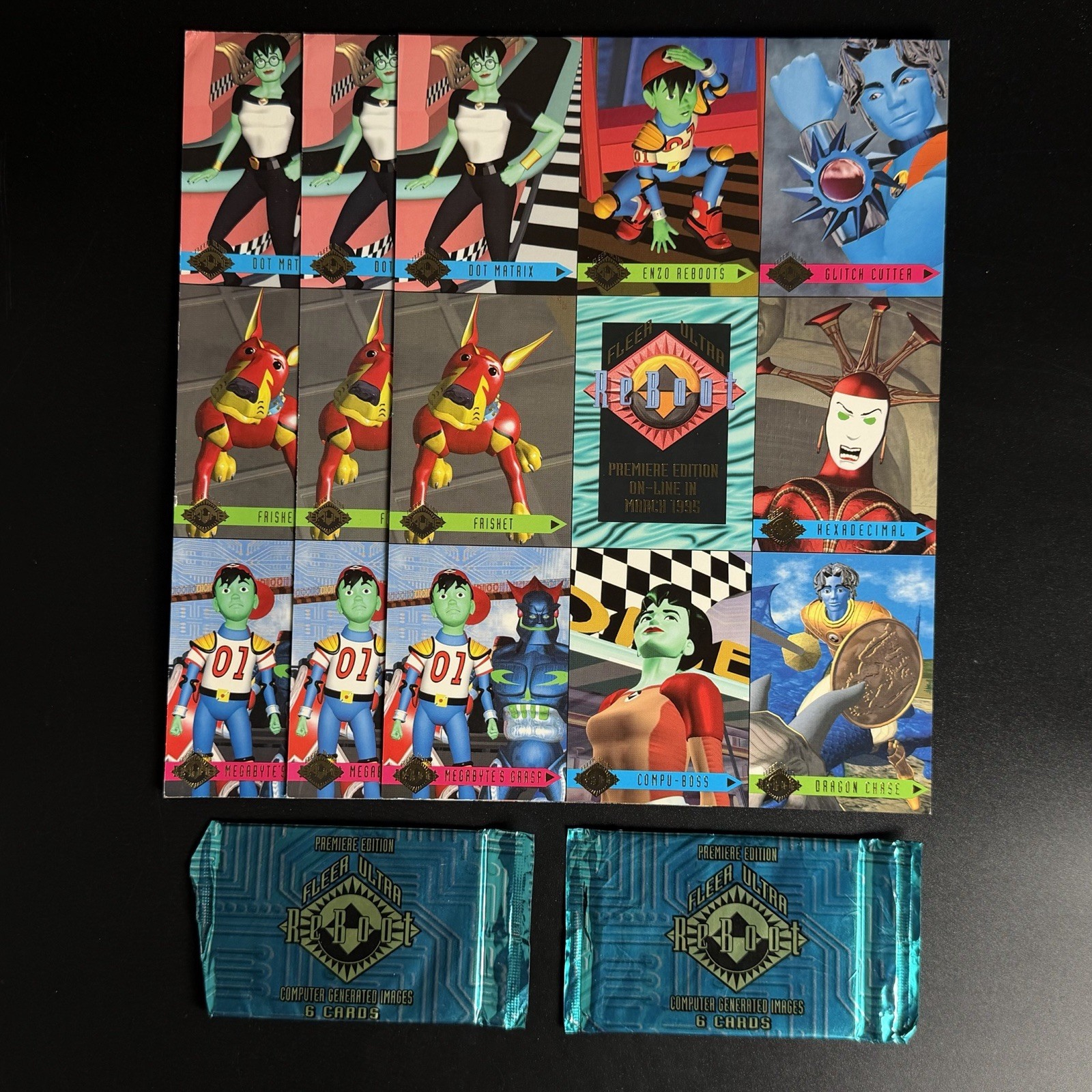 1995 Fleer Ultra Reboot Trading Cards - 2 Sealed Packs & 3 Promo Sheets