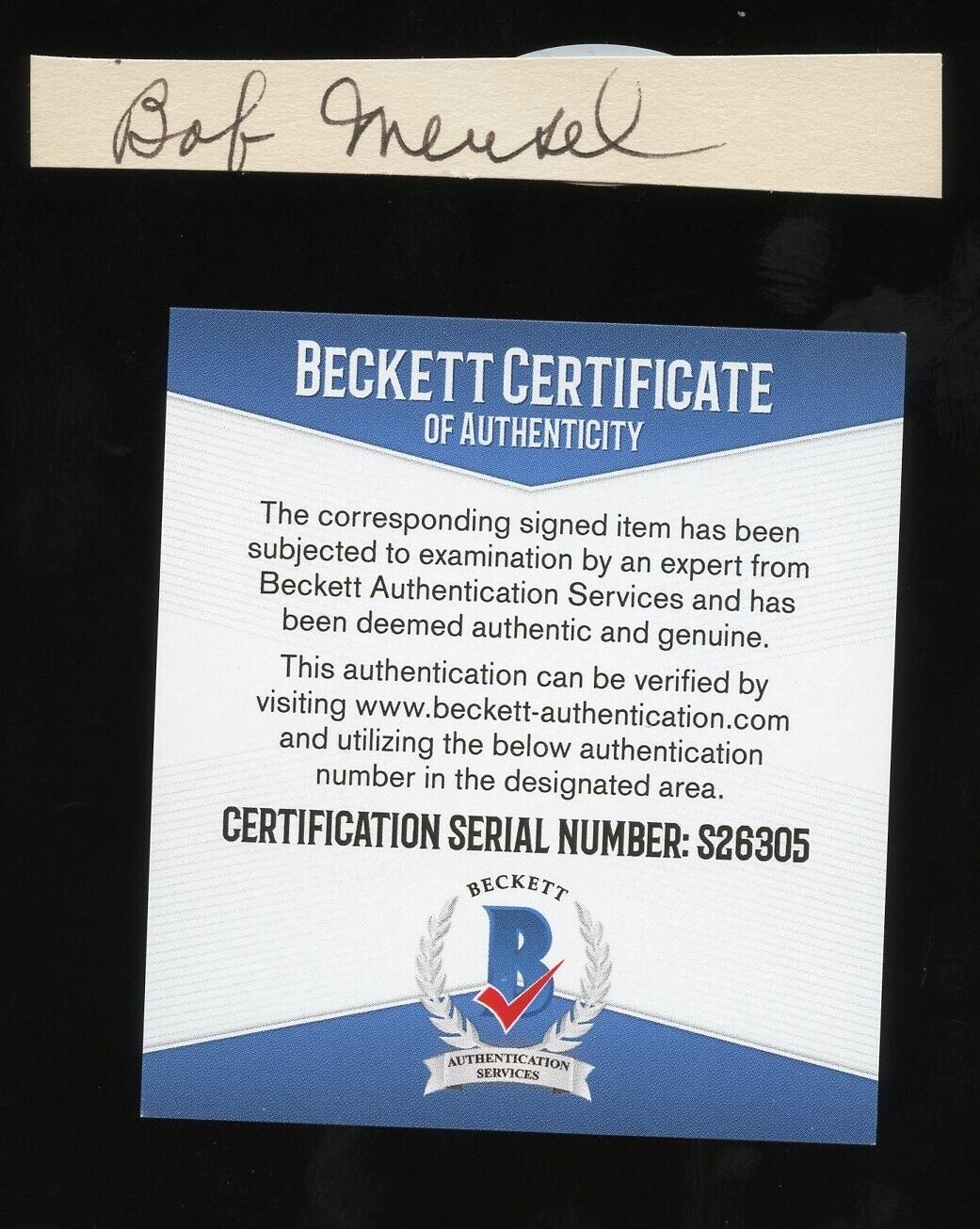 Bob Meusel signed autograph 1x3 cut American Baseball Player BAS Stickered