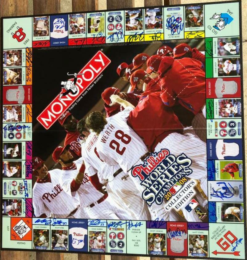 2008 Phillies Monopoly Collectors Edition Board Game Signed by 32 Players an