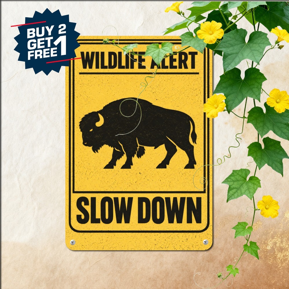 Caution Moose Crossing Wilderness Mountain Highway Decor Plaque Metal Tin Sign