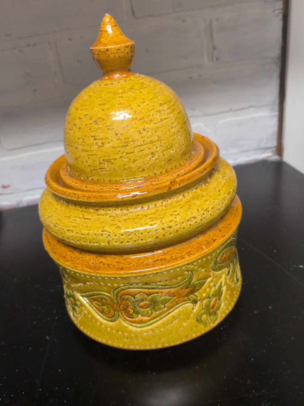 Vintage MCM Bitossi Italy Aldo Londi Paisley Lidded Jar - Rosenthal Netter 1960s