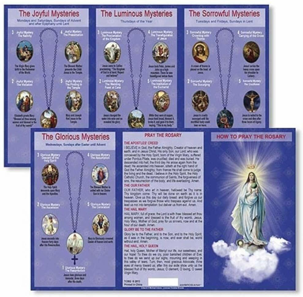 Hail Mary Our Father Prayers How to Pray the Rosary Pocket Tri Fold Instruction Hail Mary Our Father Prayers How to Pray the Rosary Pocket Tri Fold Instruction
