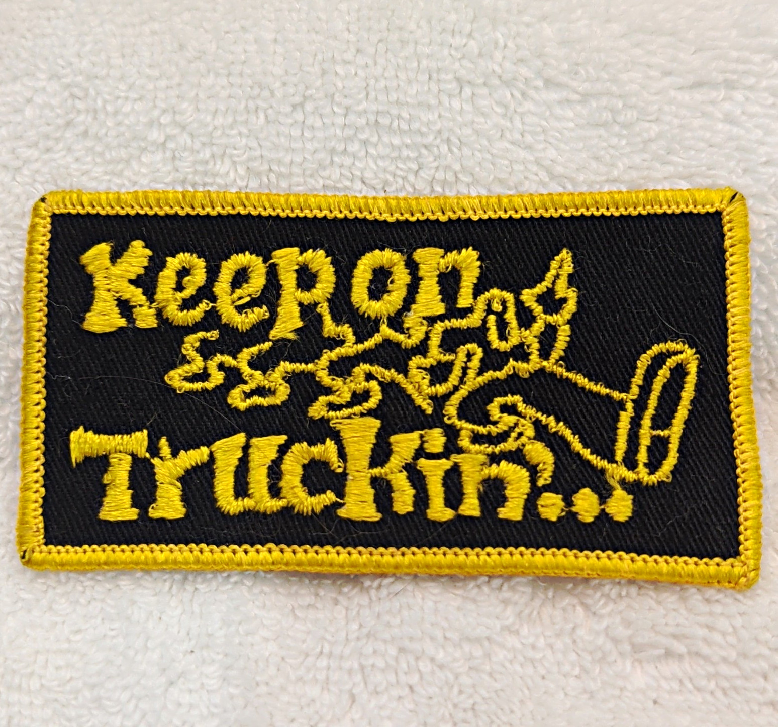 Vintage 1970s Keep On Truckin Patch R Crumb Deadstock Sew On Hippie Trucker Bike