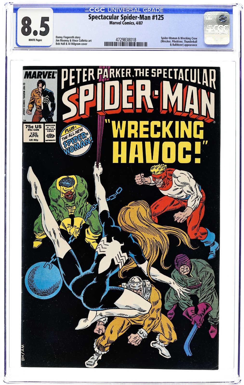 Spectacular Spider-Man #125 - 1987 - CGC 8.5 - Bob Hall & Al Milgrom