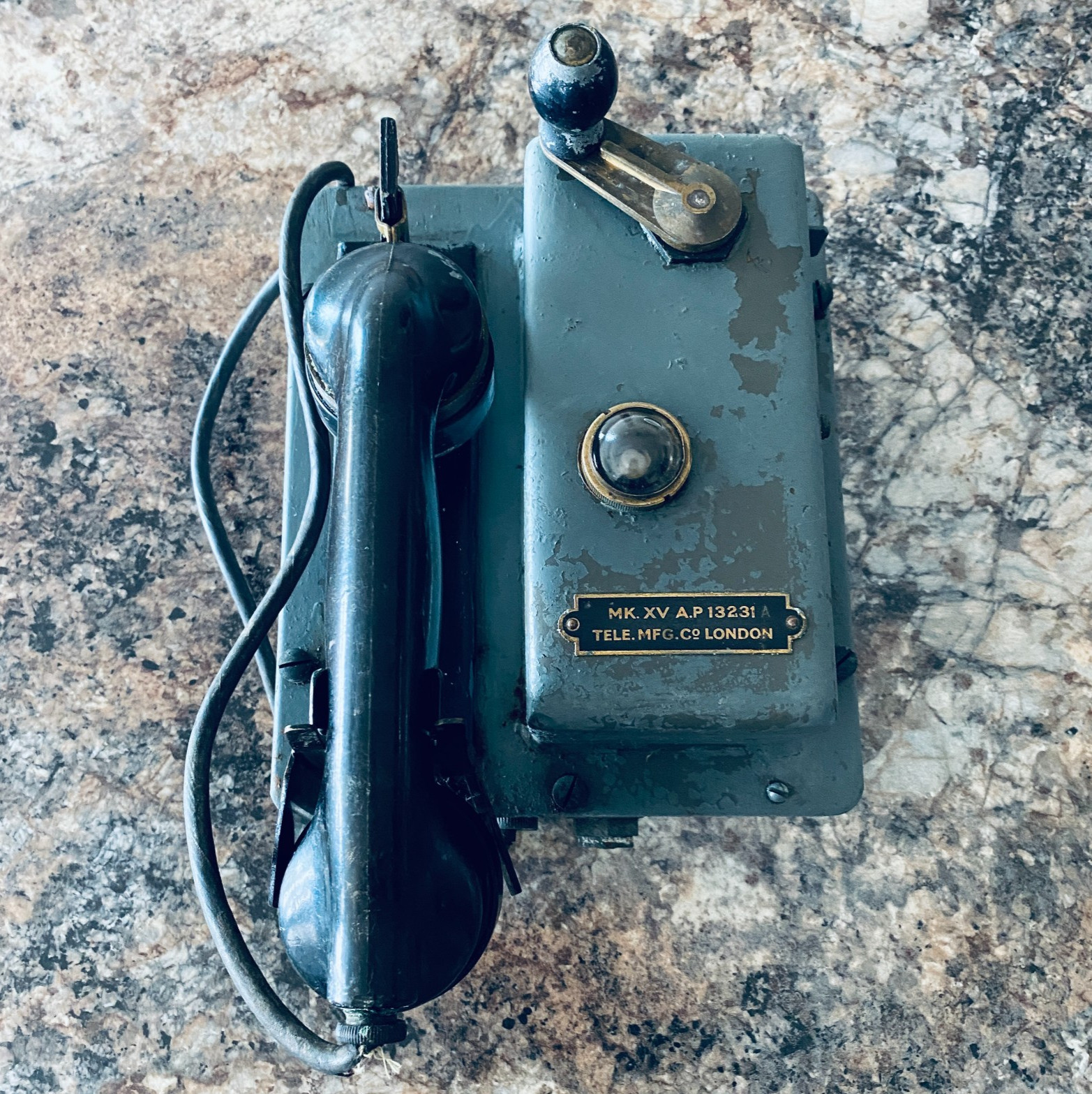 WWII British Royal Navy Naval Magneto Field Telephone MK XV AP13231A TMC London