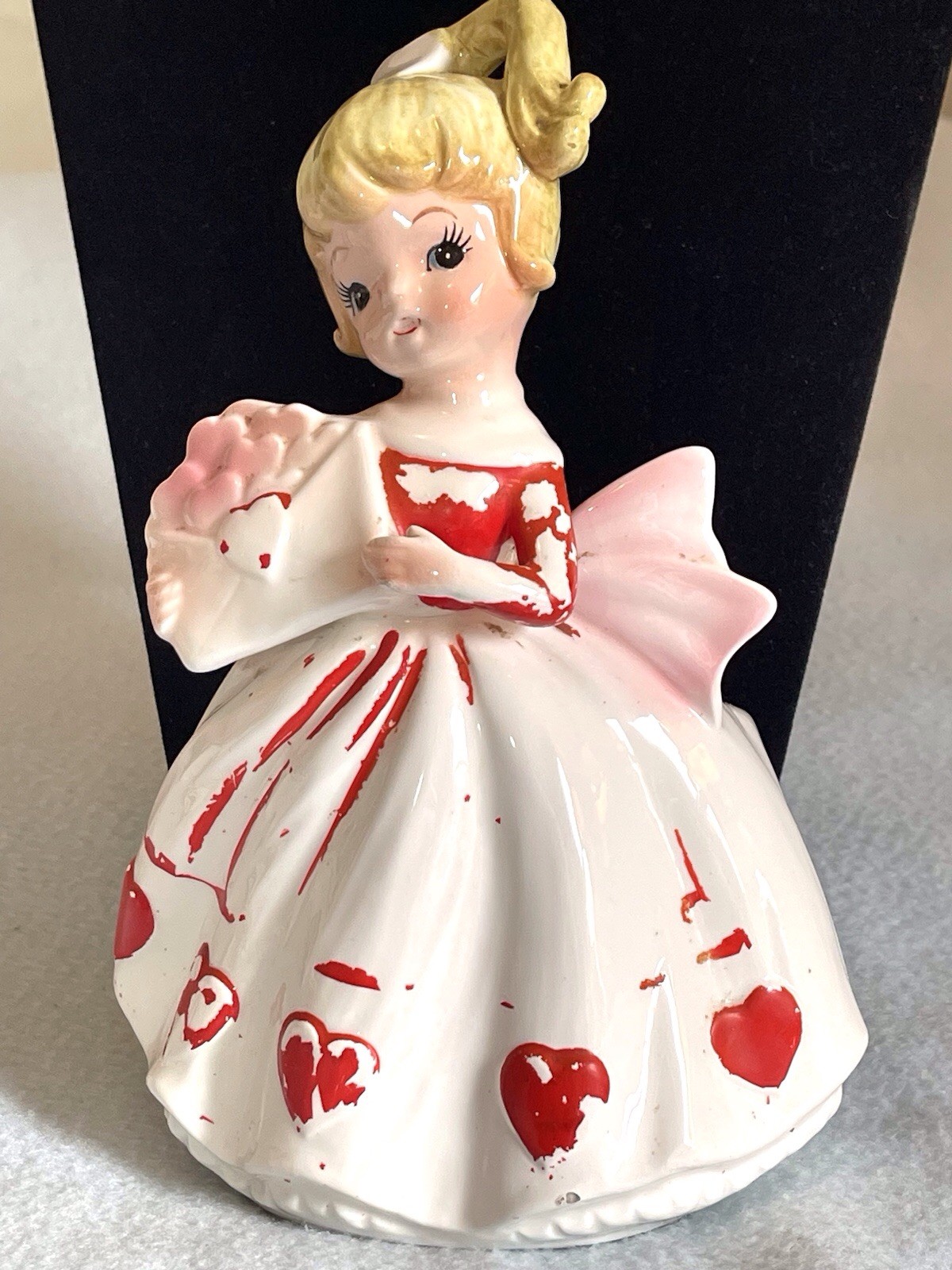 Vtg Relpo Valentine Blond Girl Envelope Heart Planter Japan 5802 Rare AS IS