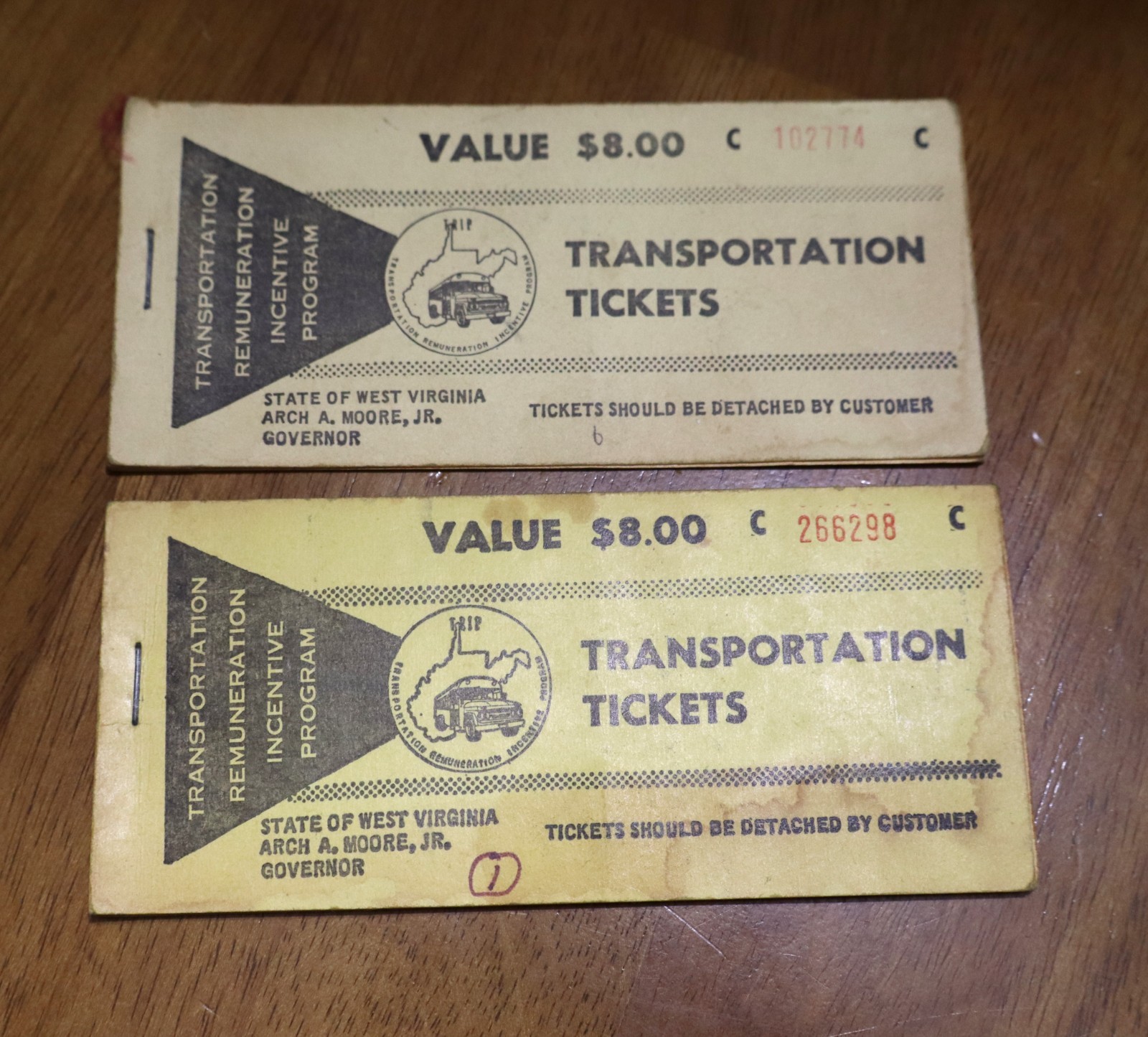 VTG WEST VA Transportation Tickets Renumeration Incentive Program RARE VTG WEST VA Transportation Tickets Renumeration Incentive Program RARE