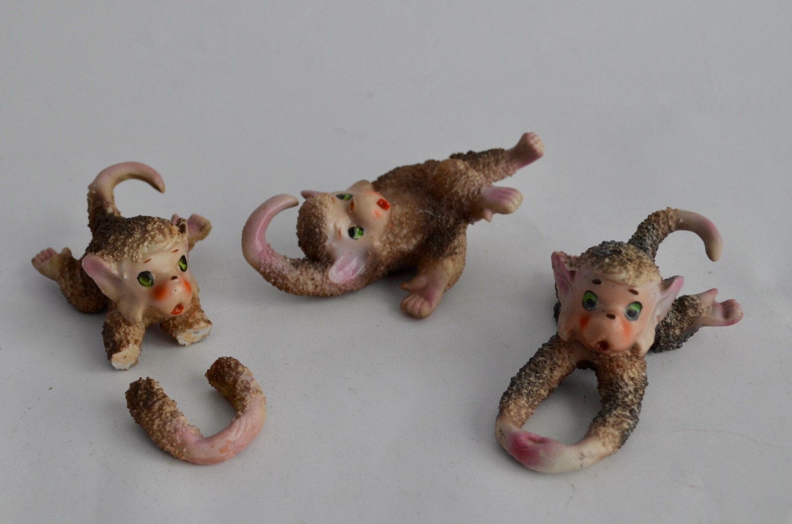 Vintage Sugared Monkeys Japan 1960s Set of 3 Porcelain Vintage Sugared Monkeys Japan 1960s Set of 3 Porcelain