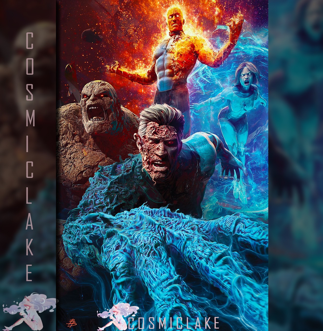 Midnight Fantastic Four #1 Barends Virgin Variant Ltd 1000 Presale 10/7☆