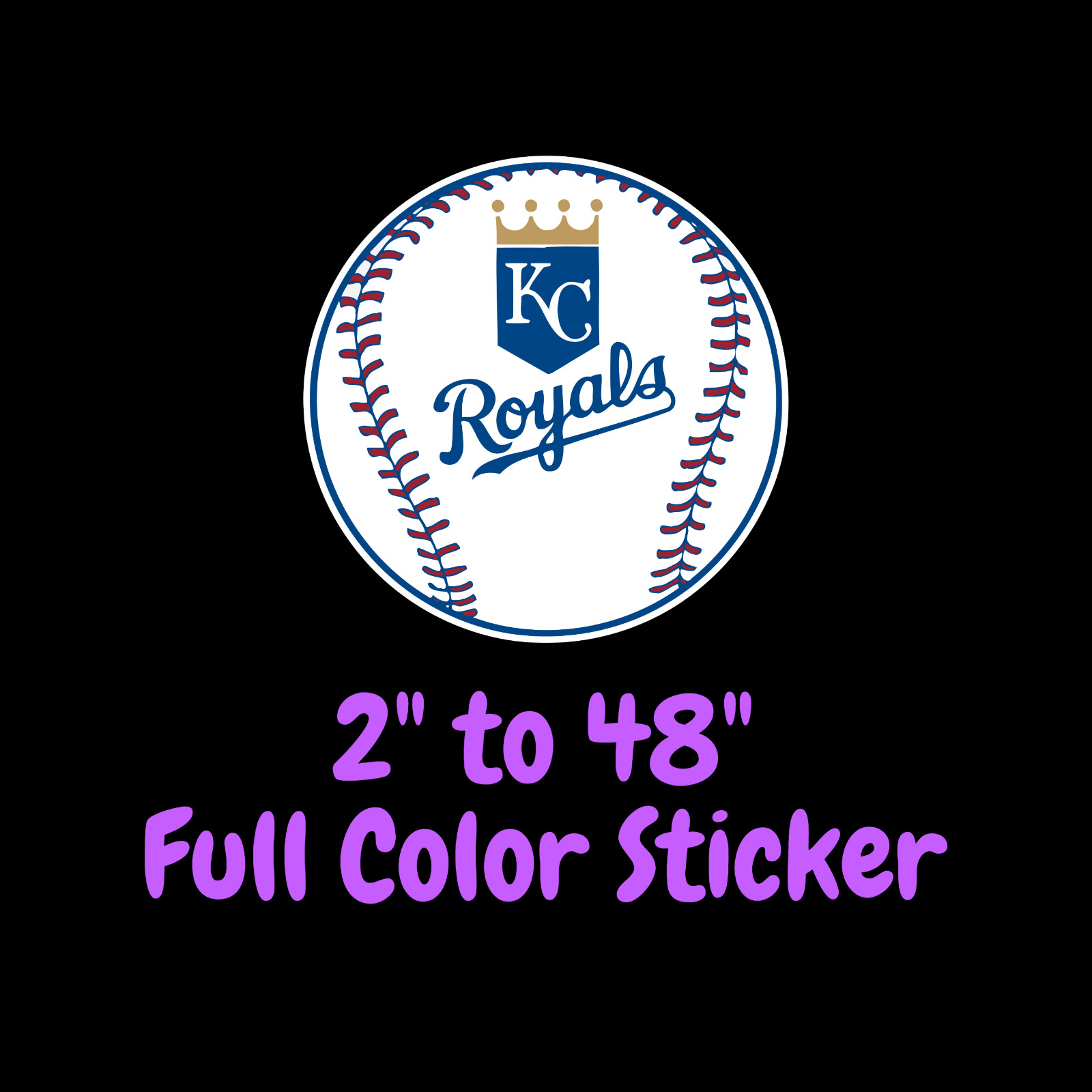 Kansas City Royals Full Color Vinyl Decal | Hydroflask decal | Cornhole decal 3