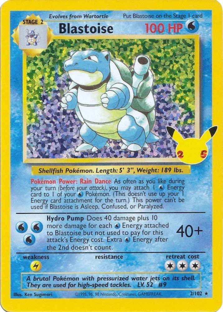 Pokemon Celebrations Classic Collection Blastoise #2/102 Holo NM Pokemon Celebrations Classic Collection Blastoise #2/102 Holo NM