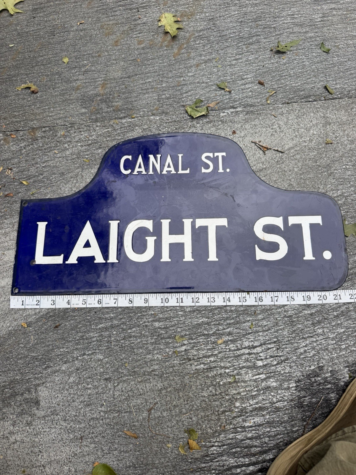 Vintage NYC Porcelain Street Sign Laight St Canal St 20th C Enamel Iron Antique Vintage NYC Porcelain Street Sign Laight St Canal St 20th C Enamel Iron Antique