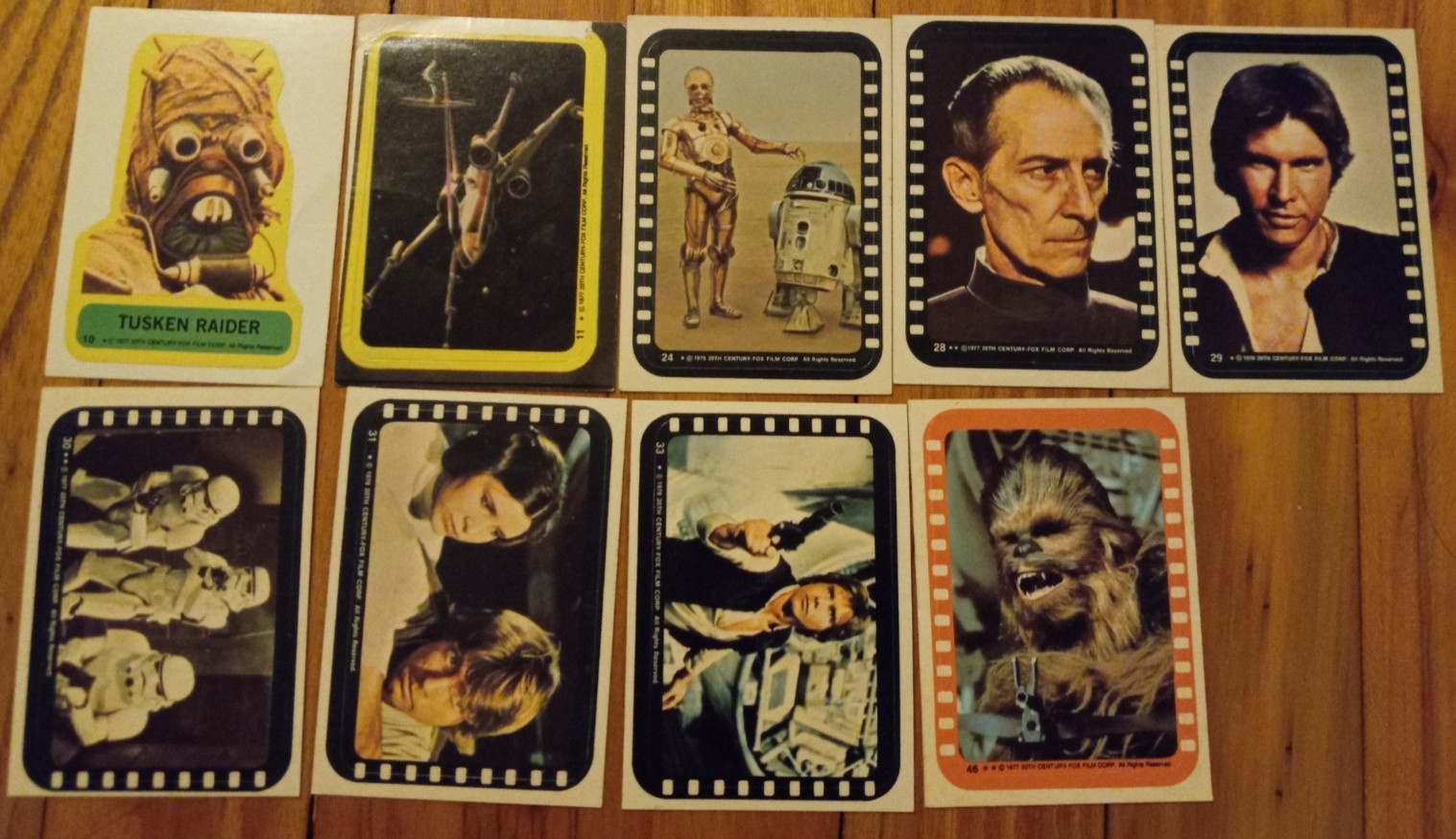 9 STAR WARS VINTAGE 1977 TOPPS STICKERS LOT 9 STAR WARS VINTAGE 1977 TOPPS STICKERS LOT