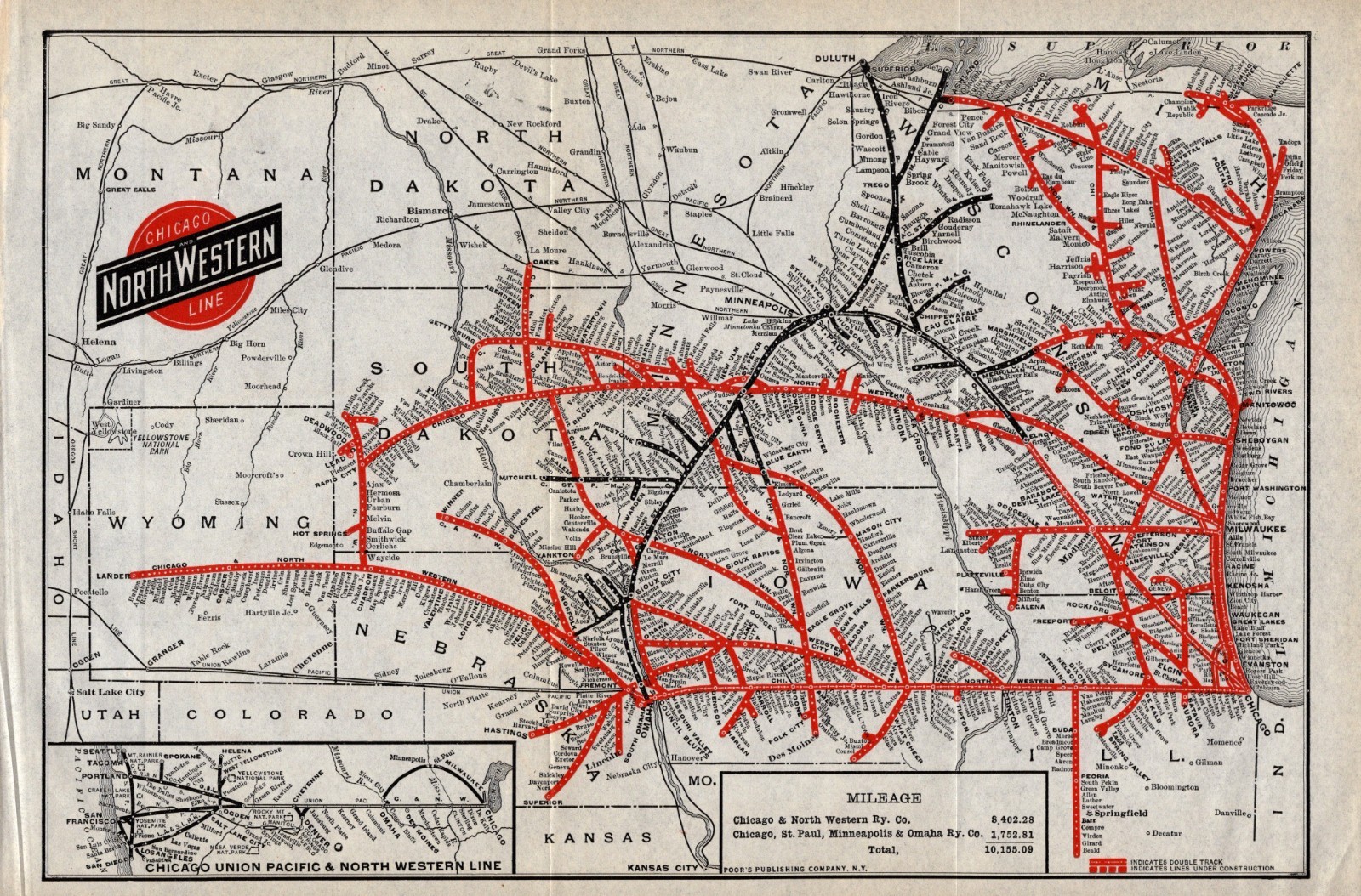 1922 Antique Chicago Northwestern Railway Map North Western Railroad Map 3212 1922 Antique Chicago Northwestern Railway Map North Western Railroad Map 3212