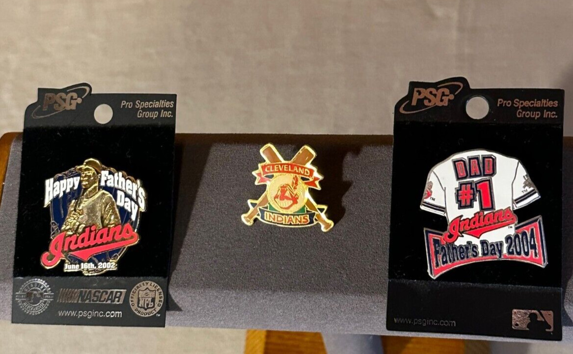Lot of 3 Cleveland Indians Pins 2 \