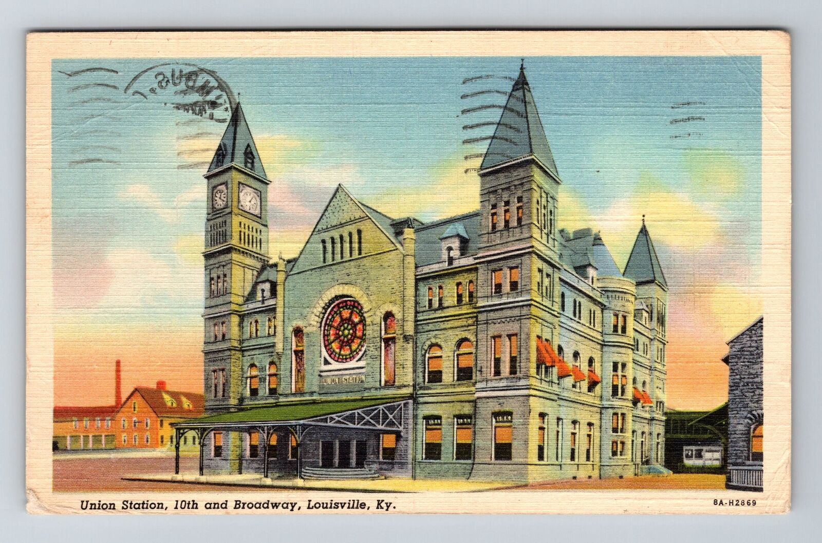 Louisville KY-Kentucky, Union Station, c1946 Vintage Souvenir Postcard