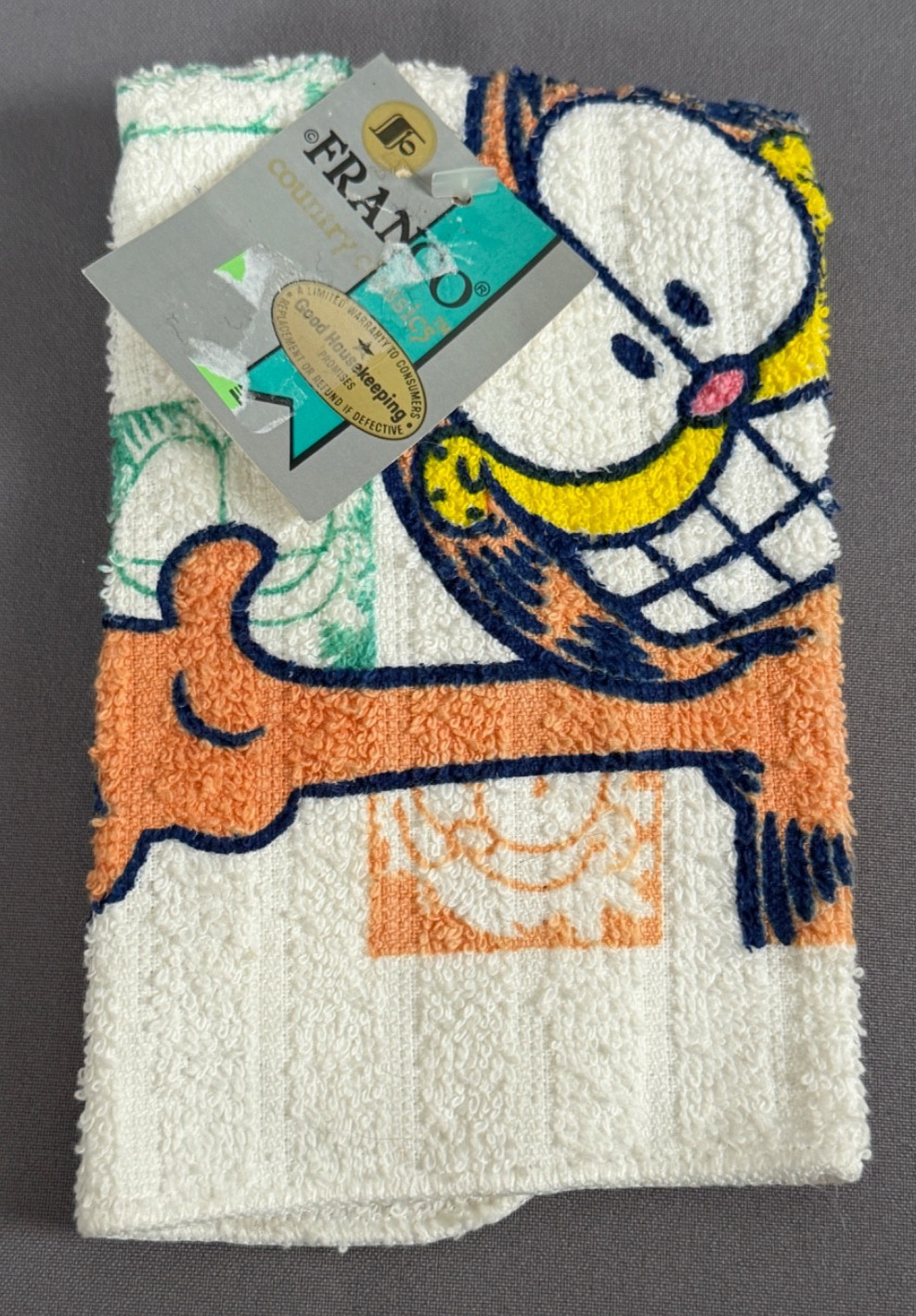 VTG Cannon Garfield Peekaboo Wash Cloth Franco Country Classics
