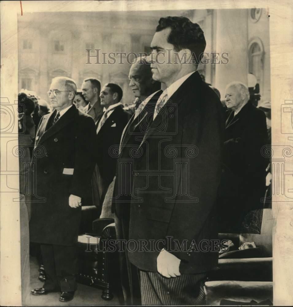 1953 Press Photo President Eisenhower with Vice President Nixon, Truman & Hoover 1953 Press Photo President Eisenhower with Vice President Nixon, Truman & Hoover
