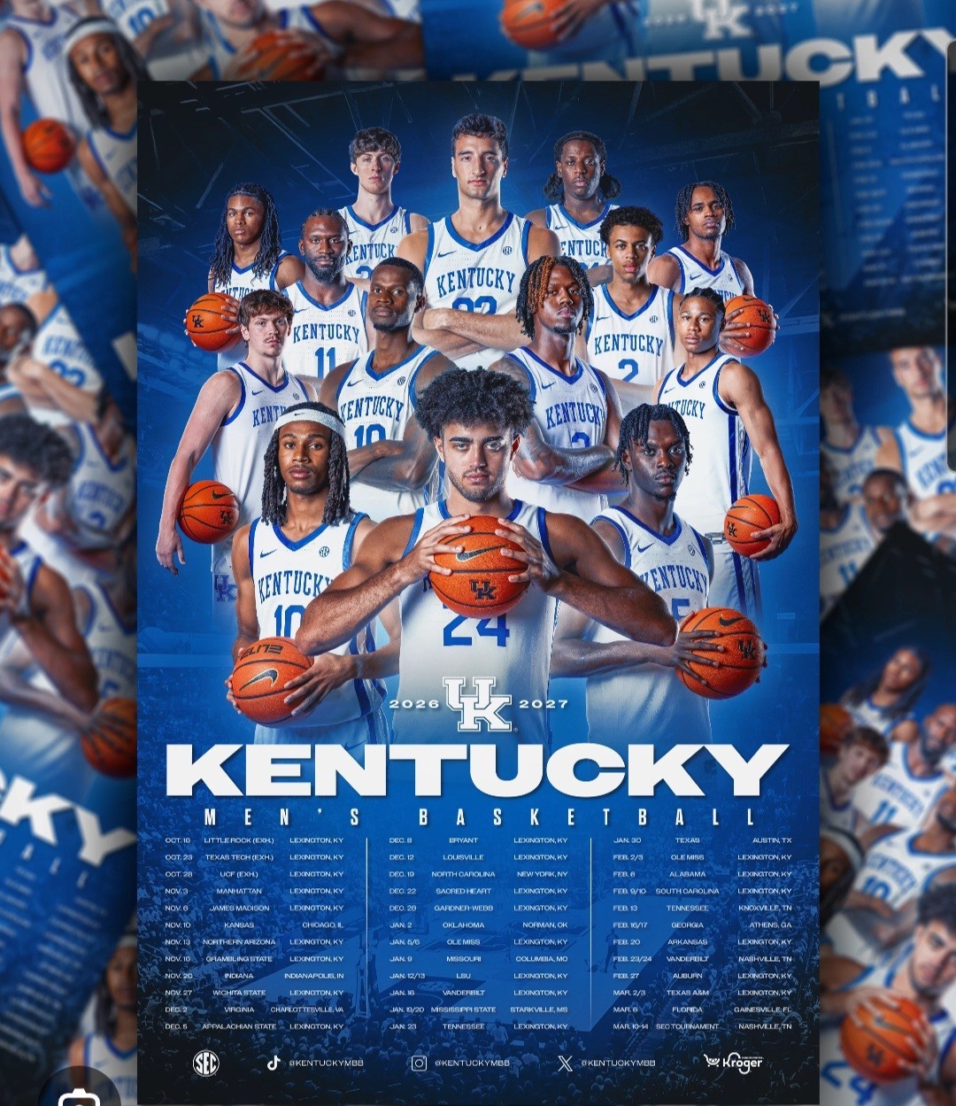 University of Kentucky Wildcats 2026-27 Men\'s Basketball Schedule Poster UK #BBN University of Kentucky Wildcats 2026-27 Men\'s Basketball Schedule Poster UK #BBN