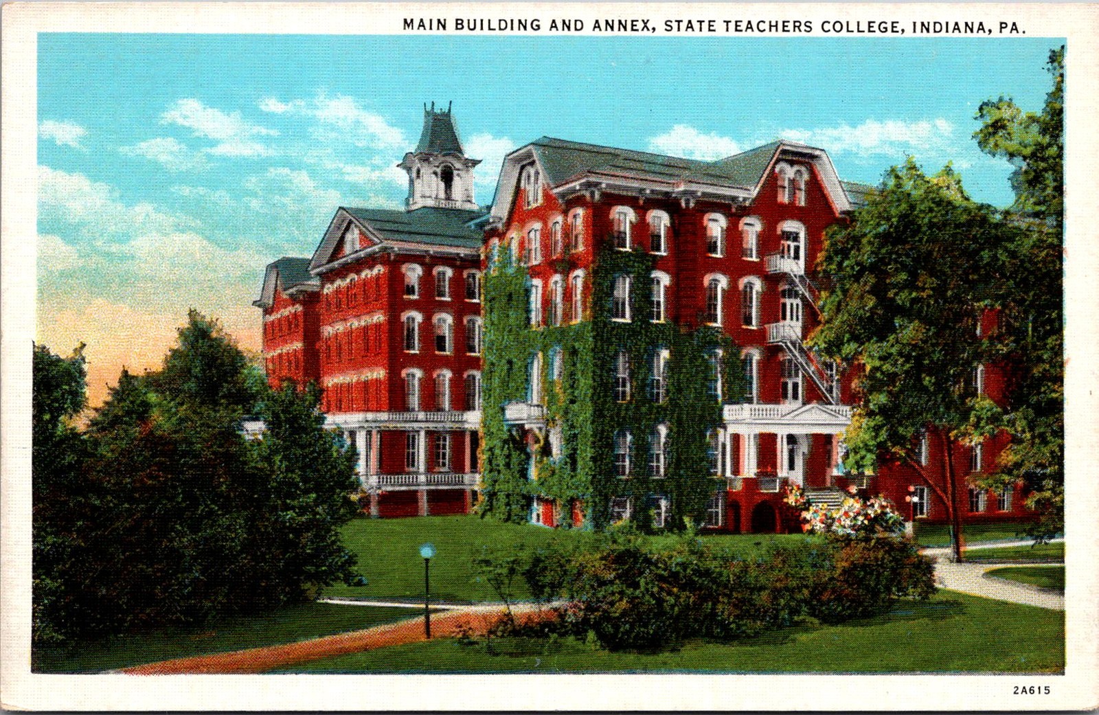 Main Building Annex State Teachers College Indiana PA Vtg Postcard 5P21-6 Main Building Annex State Teachers College Indiana PA Vtg Postcard 5P21-6