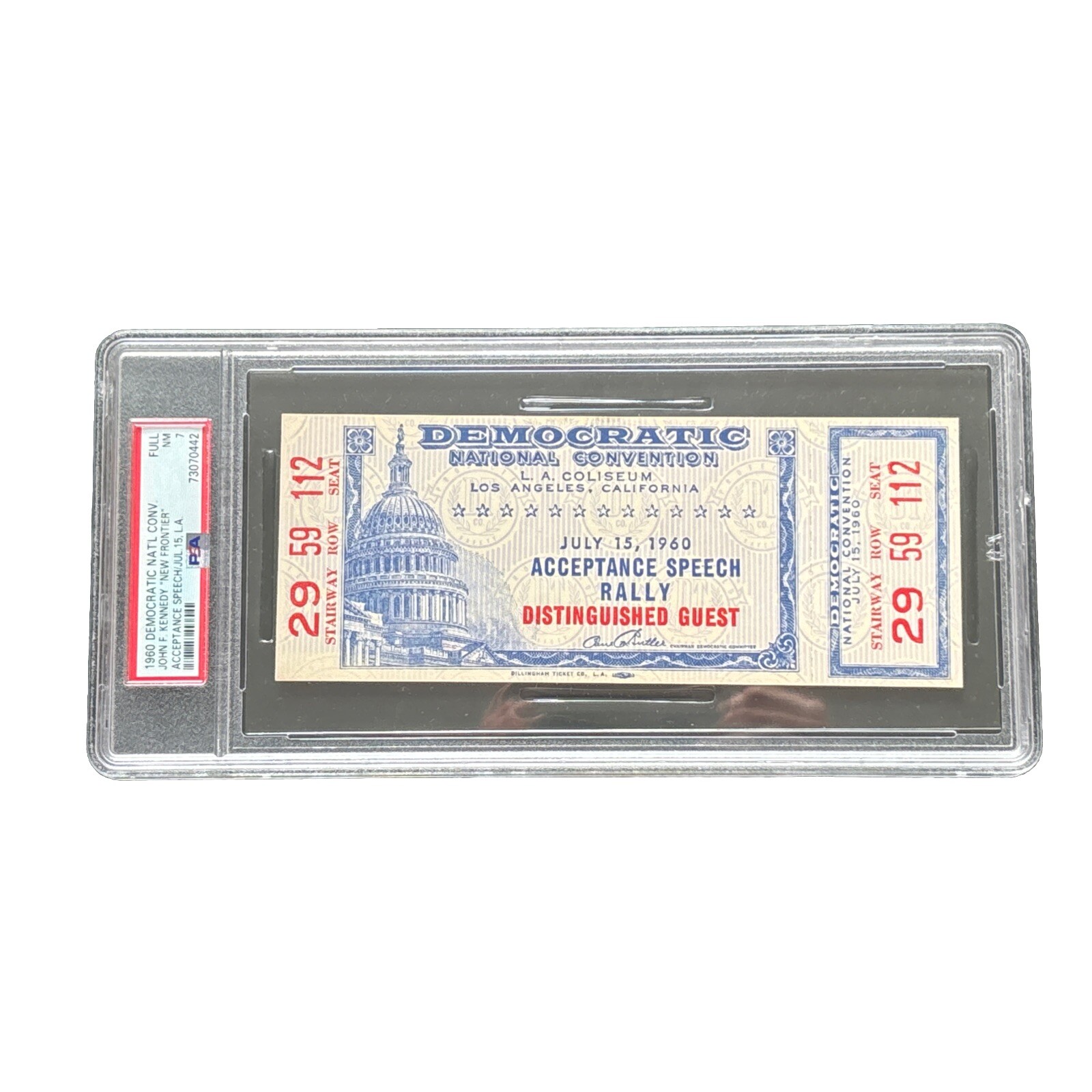 1960 Democratic National Convention Acceptance Speech John Kennedy Ticket PSA 7 1960 Democratic National Convention Acceptance Speech John Kennedy Ticket PSA 7