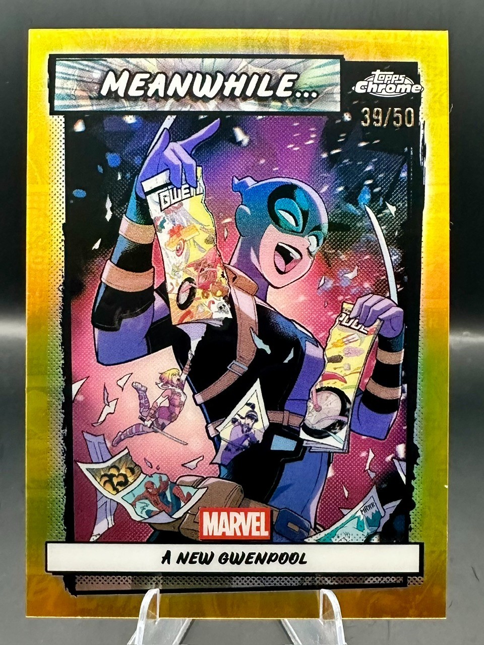 2026 Topps Chrome Marvel Meanwhile... A New Gwenpool MW-05 True Gold #/50 2026 Topps Chrome Marvel Meanwhile... A New Gwenpool MW-05 True Gold #/50