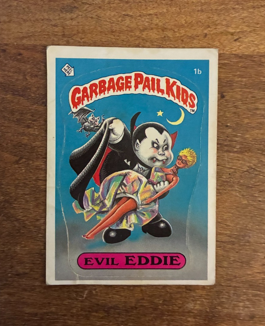 1985 Topps Garbage Pail Kids, Series 1, #1b EVIL EDDIE, EX 1985 Topps Garbage Pail Kids, Series 1, #1b EVIL EDDIE, EX