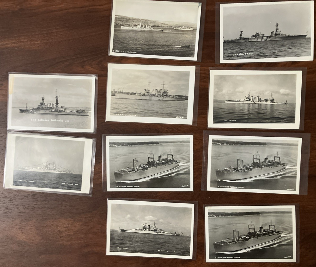 Lot of 10 Vintage US Navy Warships Postcards RPPC USS WA NM CA PHIL ID Chic ++++ Lot of 10 Vintage US Navy Warships Postcards RPPC USS WA NM CA PHIL ID Chic ++++