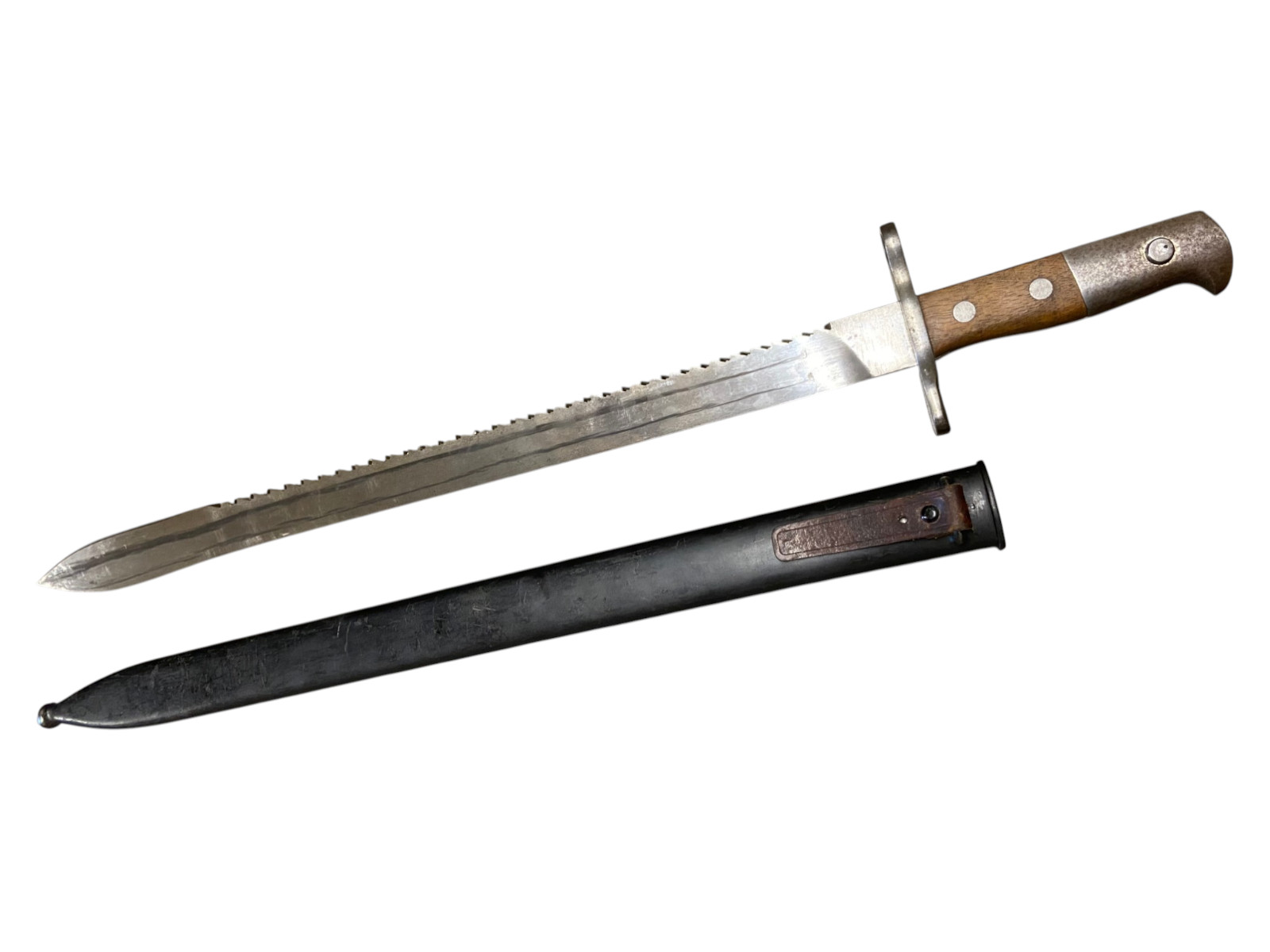 WW1 Period Swiss Schmidt–Rubin Model 1914 Pioneer Sawback Bayonet & Scabbard