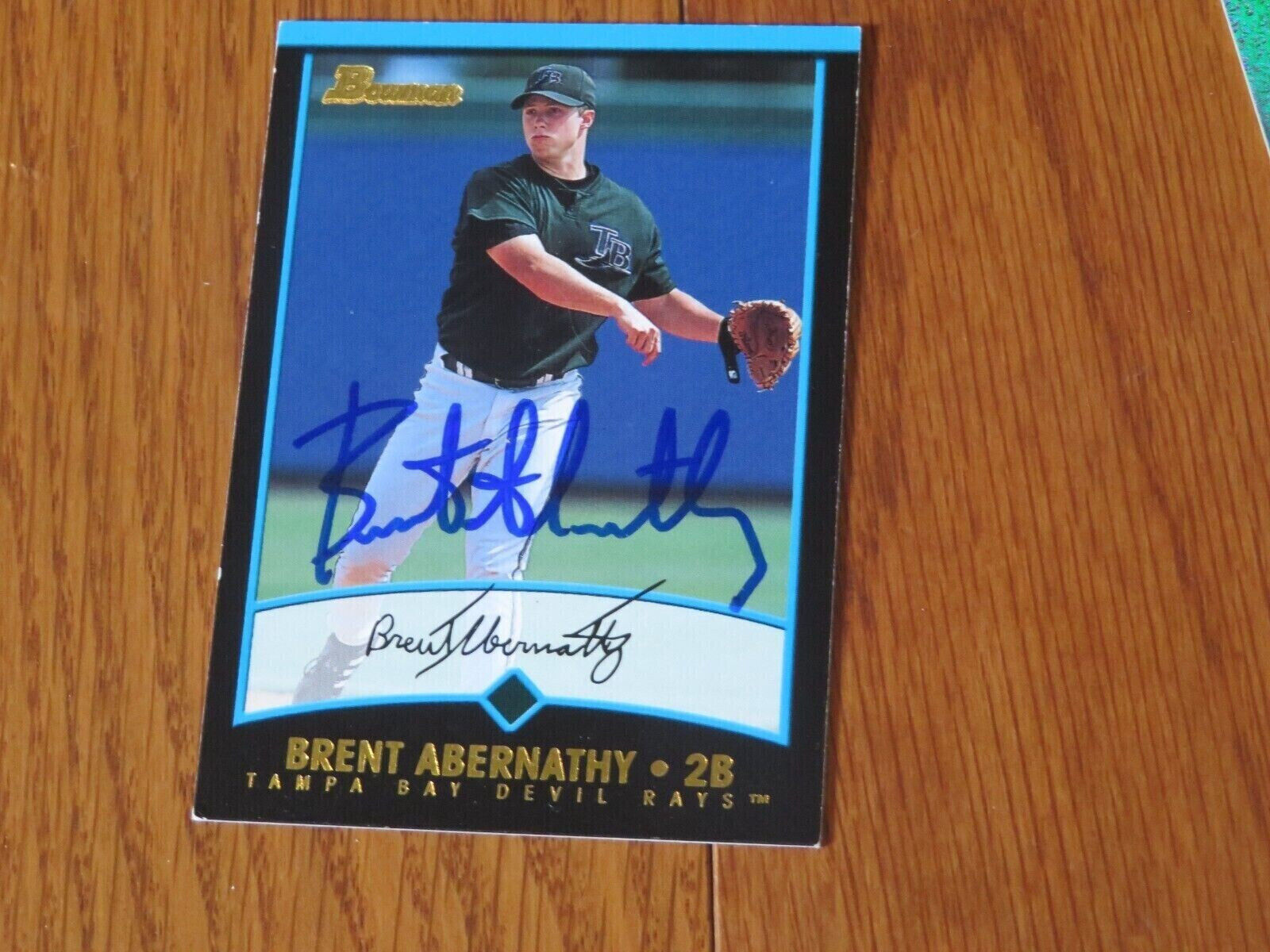 Brent Abernathy Autographed Hand Signed Tampa Bay Devils Rays Bowman