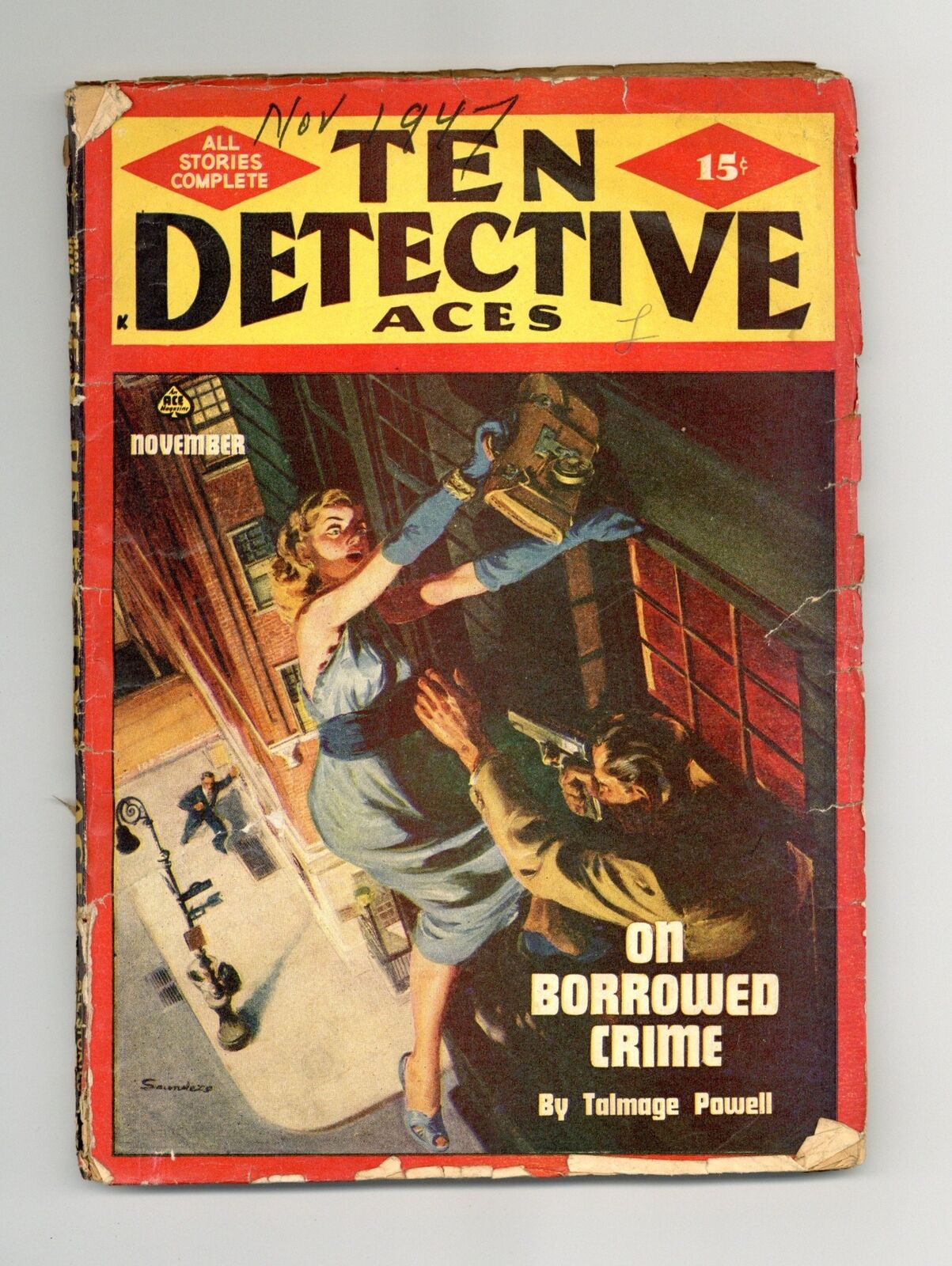 Ten Detective Aces Pulp Nov 1947 Vol. 54 #3 GD