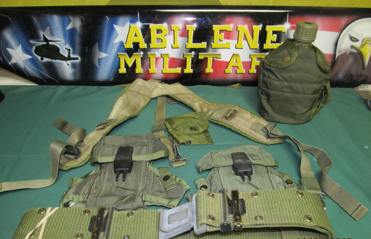 MILITARY ALICE WEB GEAR SET LC2 LBE WEB BELT LG 2 AMMO POUCH CANTEEN FIELD GEAR