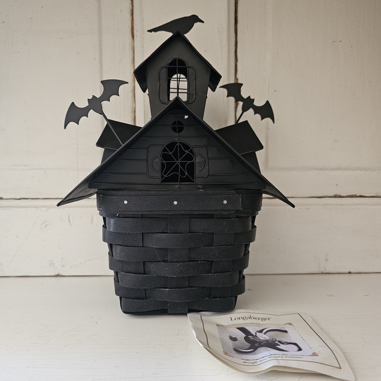 Longaberger 2012 Haunted House Basket &  Metal Roof Topper 