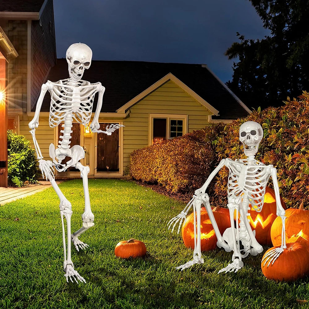 5ft Giant Halloween Human Skeleton Poseable Full Life Size Decoration Party Prop