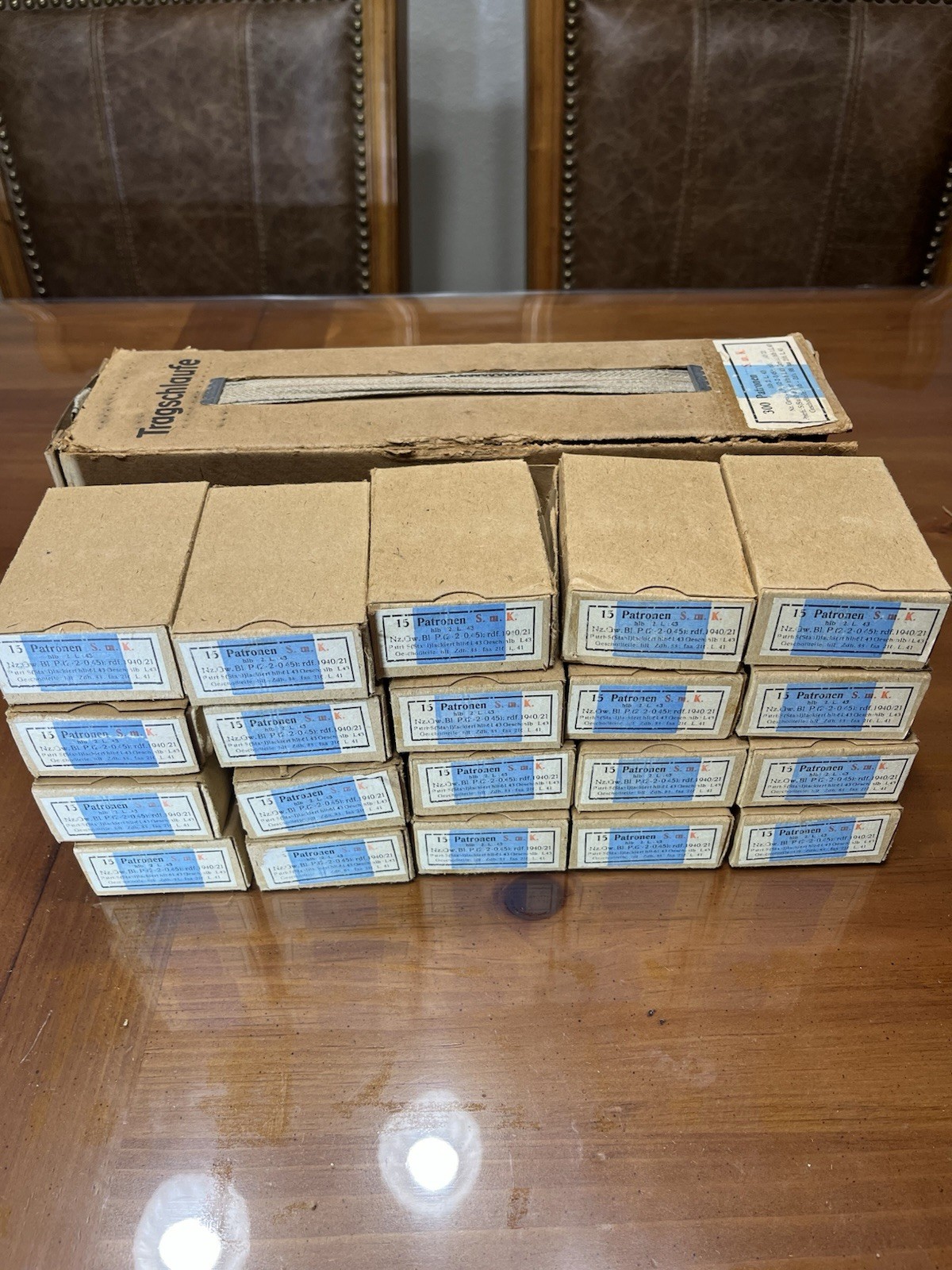 WWII German K98 8mm SMK Mauser Ammunition Boxes With Sleeve *Empty* Lot 4/4 WWII German K98 8mm SMK Mauser Ammunition Boxes With Sleeve *Empty* Lot 4/4